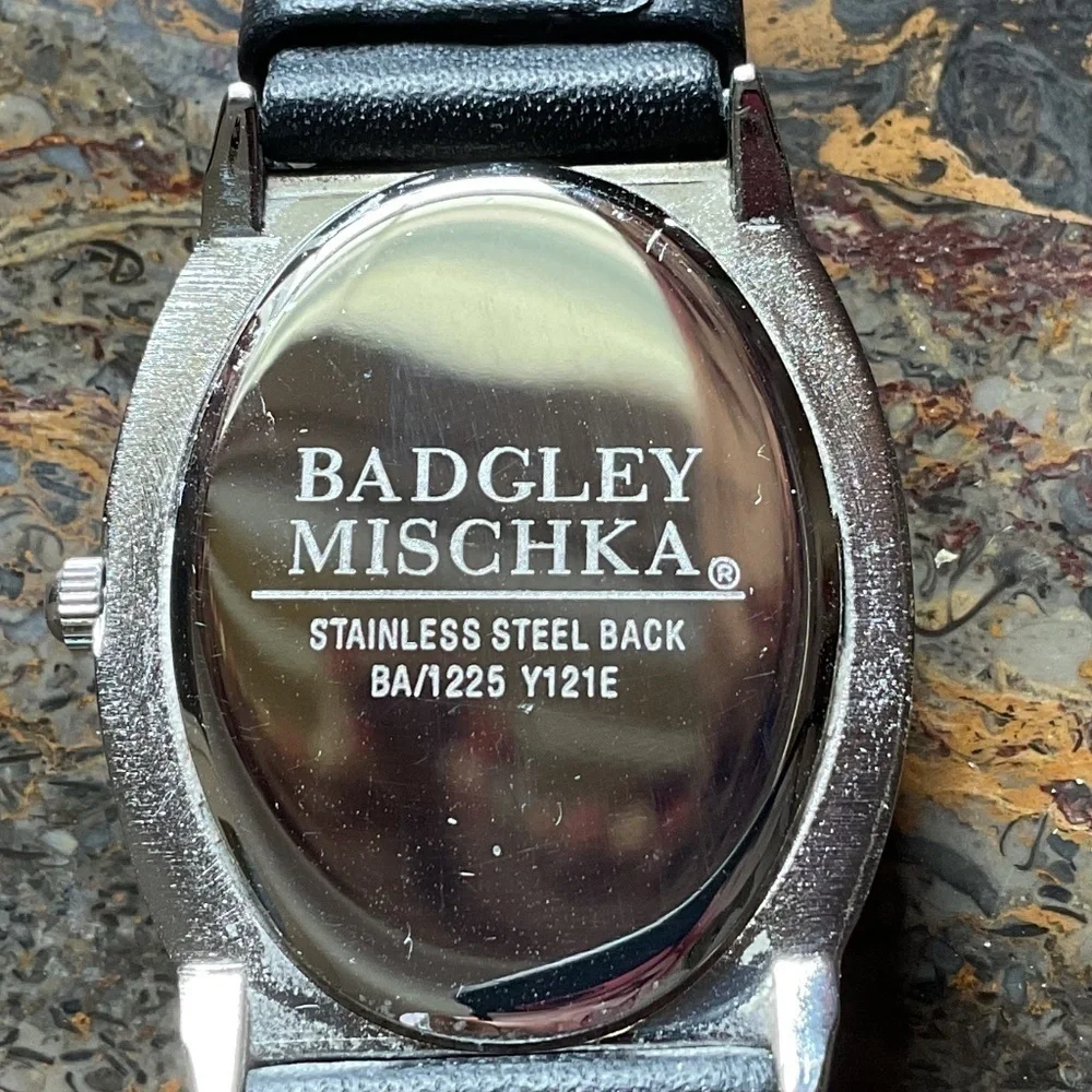 BADGLAY MISCHKA RHINESTONE DESIGN STAINLESS STILL WATCH